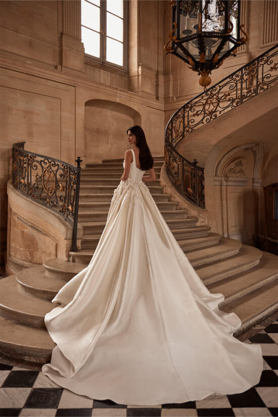 Elegant Bridal Dress With Overskirt