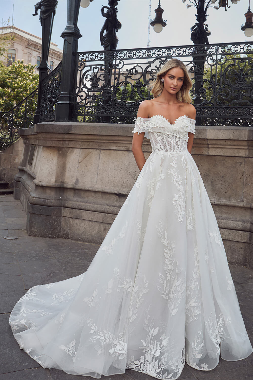 Off shoulder Bridal Gown