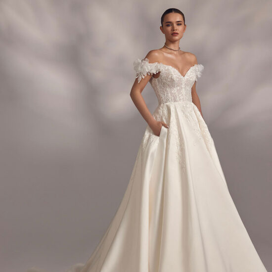 off Shoulder Bridal Dress