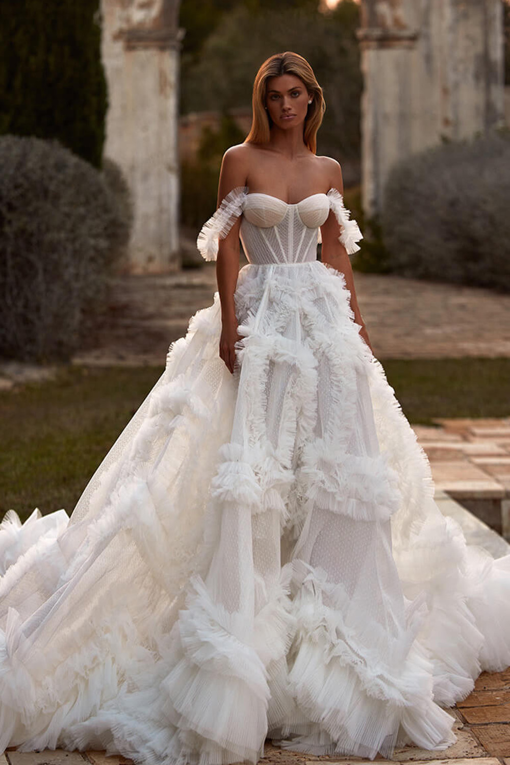 corset bridal dress with layers