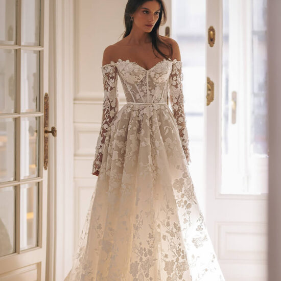 off Shoulder Lace Wedding Dress