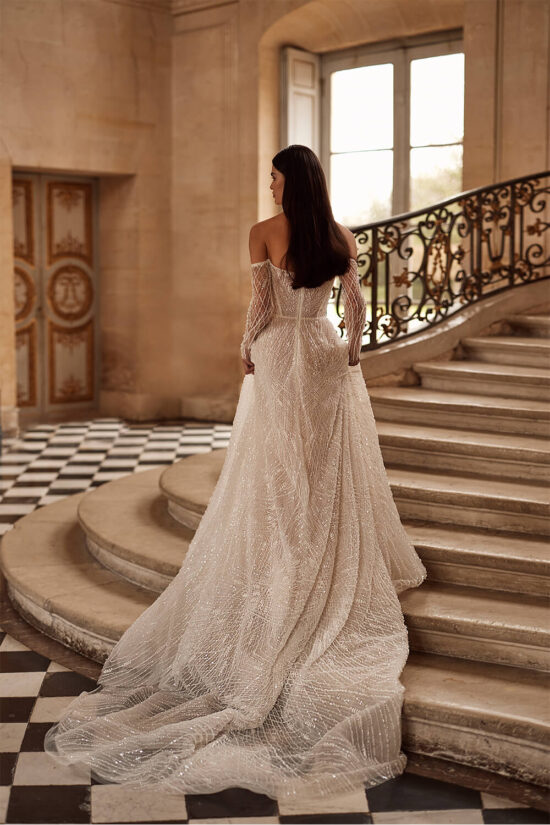 Beaded Bridal Dress With Sleeves