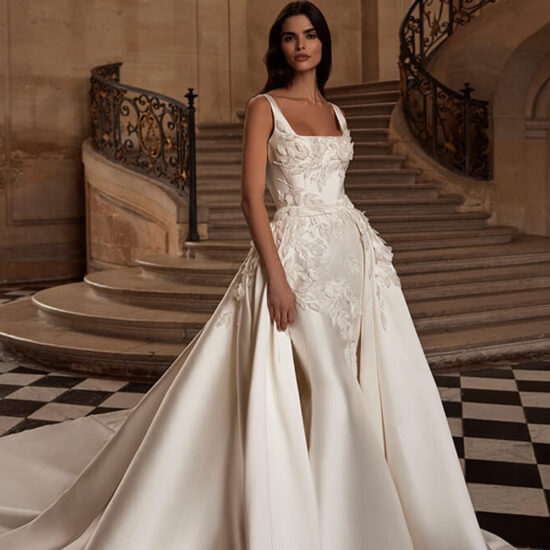 Elegant Bridal Dress with Overskirt